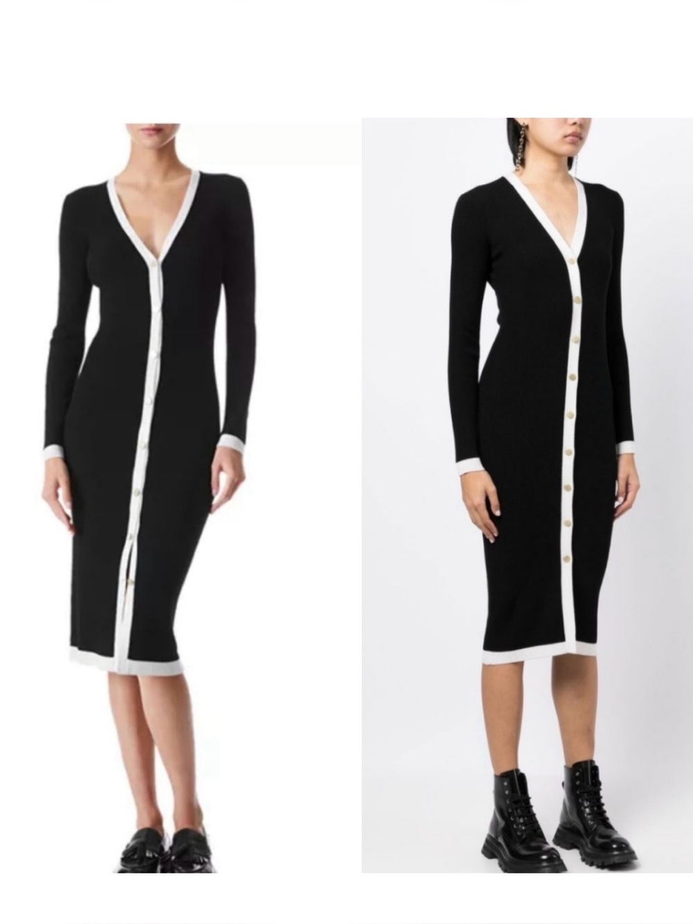 Alice + Olivia Black & White Long Sleeve Bodysuit